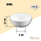 Wilmax Runde Porzellanschale, 11 cm, 300 ml, WL-992564/A